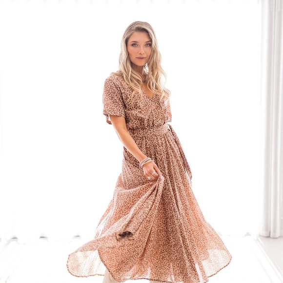 NWT House of Skye Leopard Boho Dress - Picture 6 of 8